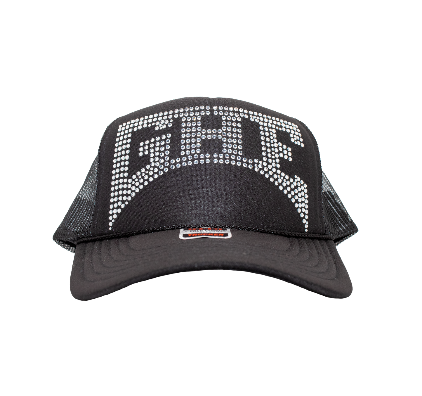 Rhinestone Trucker Hat Blk