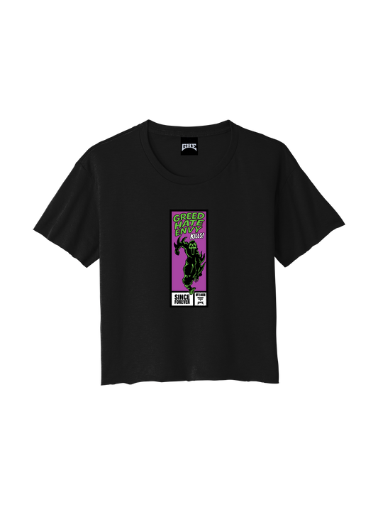 Ghostface ladies crop tee-black